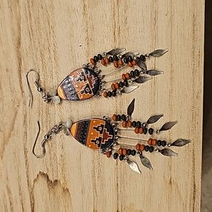 Sterling, southwest pattern earrings